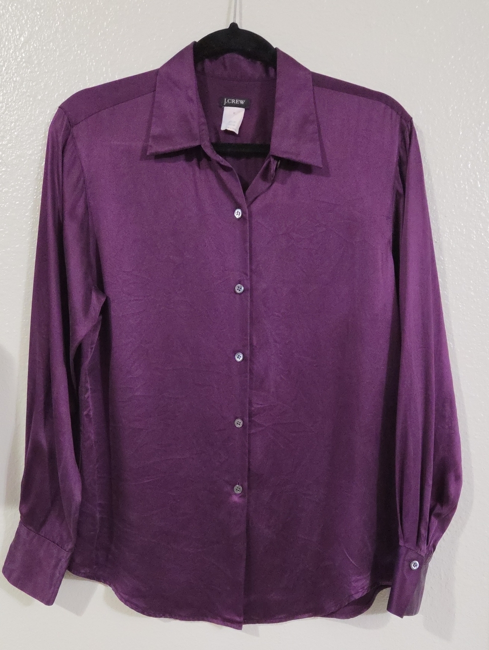 J. Crew Deep Plum Silk Blouse